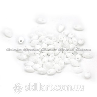 Бусы Miyuki Long Magatama Beads 4*7мм (белый блестящий) LMA-402, шт