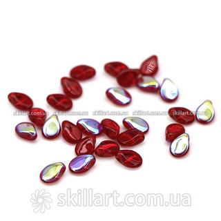 Бусины Preciosa, прозрачный, красный+АВ (шт.)
