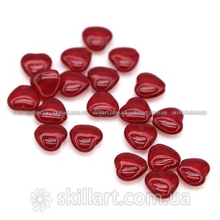 Бусины HEARTS красный прозрачный 10/10мм (шт.)