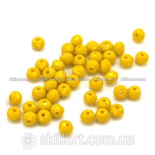 Бусины рондели 6*4мм (желтый непрозрачный)