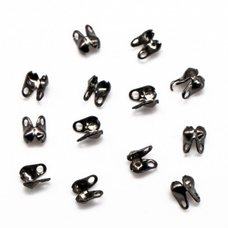 Лягушка для бусин темный металл