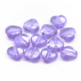 Бусины HEARTS прозрачная сирень 6/6 мм