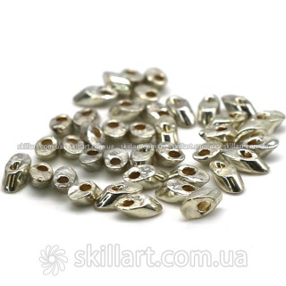 Бусины Miyuki Long Magatama Beads 4*7мм,(серебро)