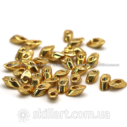 Бусины Miyuki Long Magatama Beads 4*7мм,(золото)