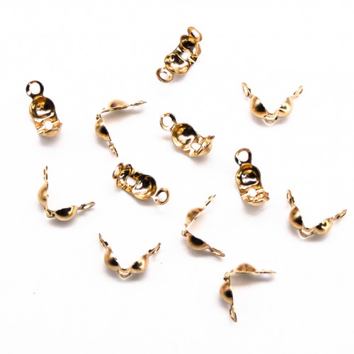Лягушка для бусин золото металл 7*4 мм