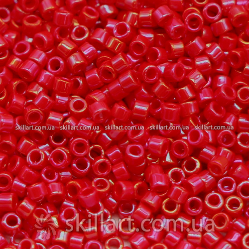 Бисер DB-214 Miyuki Delica Beads 11/0 (блестящий, красный с переливом)