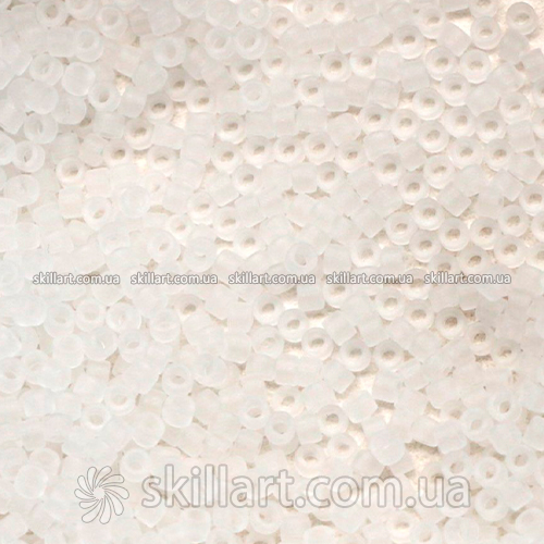 Бисер DB-741 Miyuki Delica Beads 11/0 (прозрачный матовый, снежно-белый)