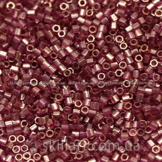 Бисер DBSC-108 Miyuki Delica Beads Cut 15/0 (рубка, прозрачный глянцевый, темно-золотой сиреневый)