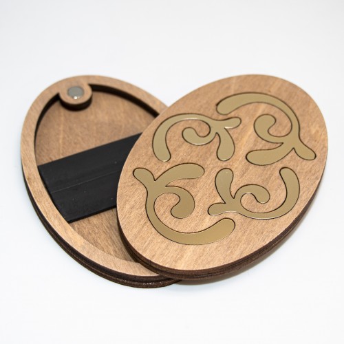 Магнитная овальная голица "Арабеска золотая"