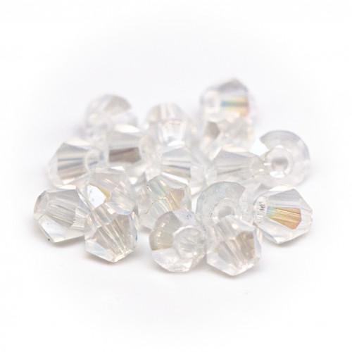 Бусины биконус 4мм, лунный с переливом.