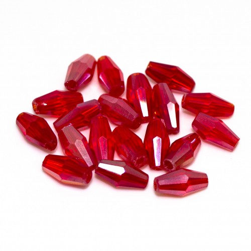 Бусины биконус 4мм, красный