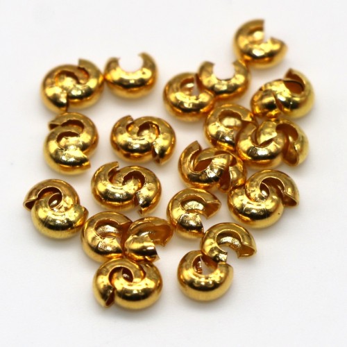 Бусина зажимная 3мм, золото.