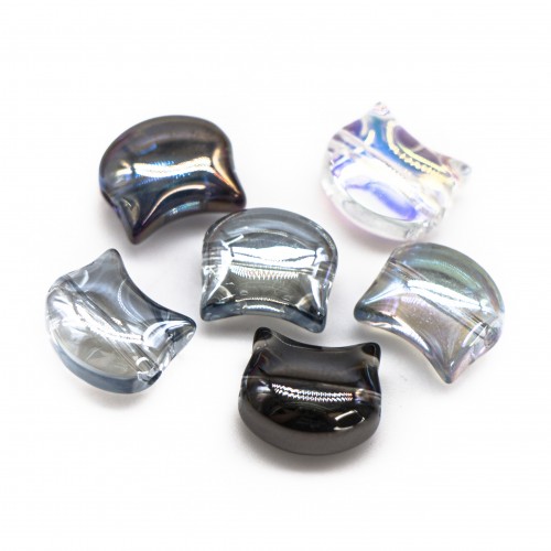 Бусины стеклянные 10мм, котенок