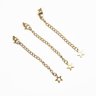 Замок с цепочкой звездочки, золото.