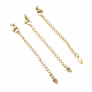 Замок с цепочкой листик, золото