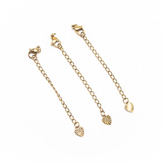 Замок с цепочкой сердце, золото