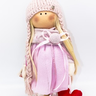 Кукла ручной работы "Розовая Облако" 27см