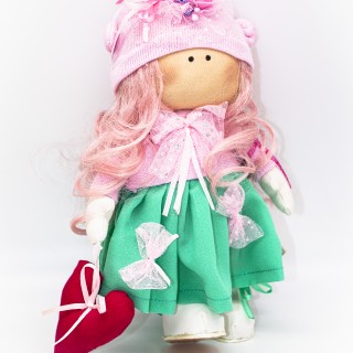 Кукла ручной работы "Малинка" 23см