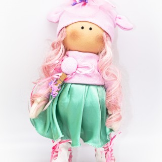 Кукла ручной работы "Ягодная Мята" 27см