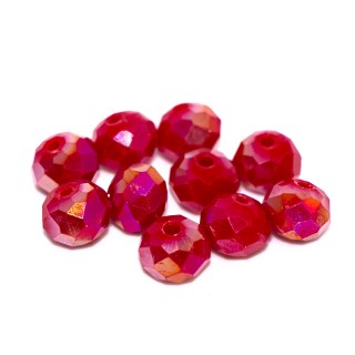 Бусины кастрюли 8*6мм, красный с АБ