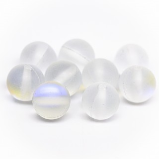 Бусины стеклянные 8мм, белый полупрозрачный